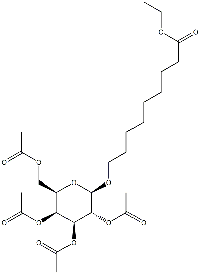 (8-Ethoxycarbonyloctyl)-2,3,4,6-tetra-O-acetyl-b-D-galactopyranoside Structure