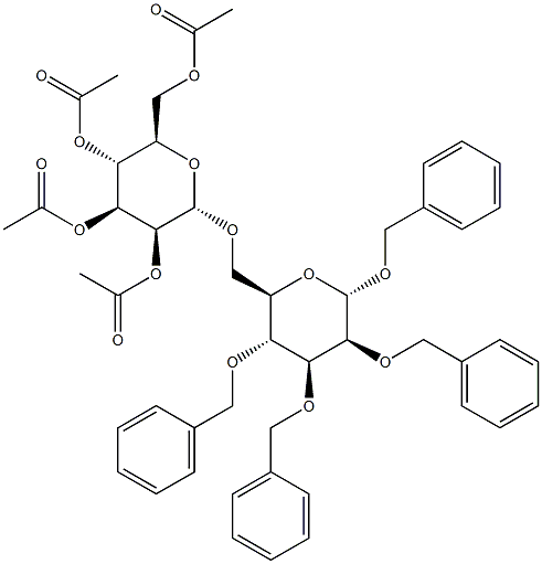 6-O-(2,3,4,6-Tetra-O-acetyl-a-D-mannopyranosyl)-1,2,3,4-tetra-O-benzyl-a-D-mannopyranoside Structure