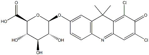 9H-(1,3-Dichloro-9,9-dimethylacridin-2-one-7-yl)b-D-glucuronide Structure