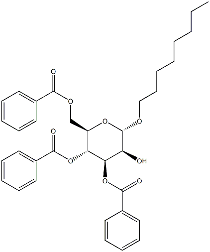 Octyl3,4,6-tri-O-benzoyl-a-D-mannopyranoside 结构式