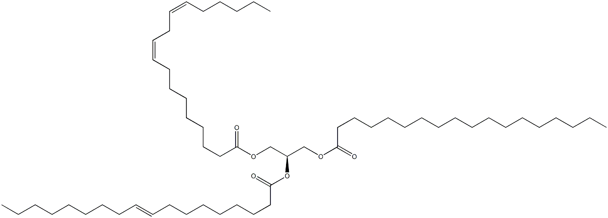 1-octadecanoyl-2-(9Z-octadecenoyl)-3-(9Z,12Z-octadecadienoyl)-sn-glycerol Structure