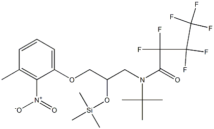 1-[t-Butyl(heptafluorobutyryl)amino]-3-(3-methyl-2-nitrophenoxy)-2-pro panol trimethylsilyl ether Structure