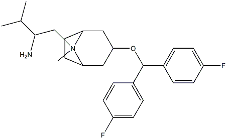 N-(2-amino-3-methyl-n-butyl)-3-(bis(4'-fluorophenyl)methoxy) tropane Struktur