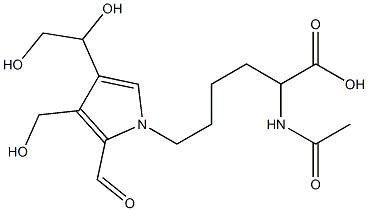 2-acetamido-6-(4-(1,2-dihydroxyethyl)-2-formyl-3-hydroxymethyl-1-pyrrolyl)hexanoic acid,,结构式