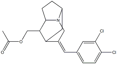 2-(acetoxymethyl)-9-(3,4-dichlorophenylmethylene)-7-azatricyclo(4.3.1.0(3,7))decane 结构式