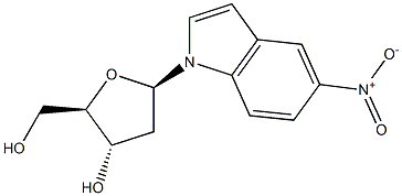 1-(2-deoxy-beta-D-ribofuranosyl)-5-nitroindole Struktur