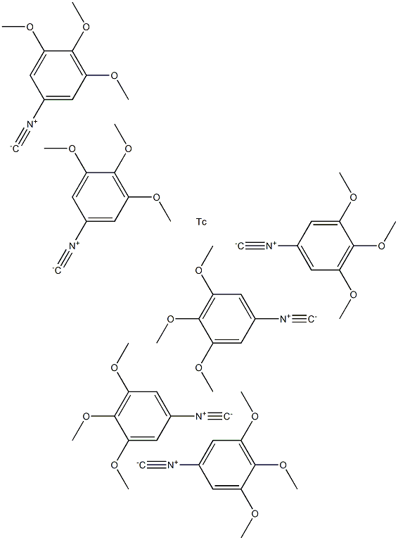 hexakis(3,4,5-trimethoxyphenylisonitrile)technetium Struktur