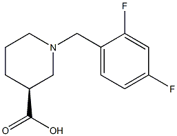 (3S)-1-(2,4-difluorobenzyl)piperidine-3-carboxylic acid Struktur