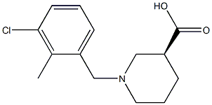 (3S)-1-(3-chloro-2-methylbenzyl)piperidine-3-carboxylic acid Struktur