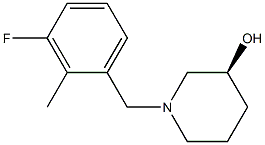 (3S)-1-(3-fluoro-2-methylbenzyl)piperidin-3-ol Struktur