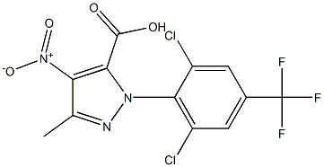 1-[2,6-DICHLORO-4-(TRIFLUOROMETHYL)PHENYL]-3-METHYL-4-NITRO-1H-PYRAZOLE-5-CARBOXYLICACID Structure