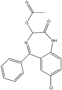 3-ACETOXY-7-CHLORO-5-PHENYL-1,3-DIHYDRO-2H-1,4-BENZODIAZEPINE-2-ONE Structure