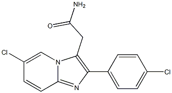 6-CHLORO-2-(4-CHLOROPHENYL)IMIDAZO[1,2-A]PYRIDINE-3-ACETAMIDE 结构式
