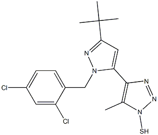 5-(3-TERT-BUTYL-1-(2,4-DICHLOROBENZYL)PYRAZOL-5-YL)-4-METHYLTRIAZOLE-3-THIOL 化学構造式