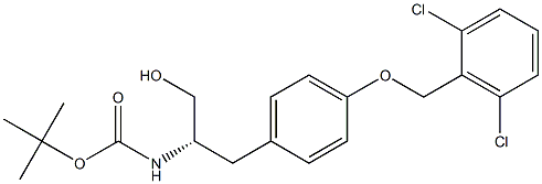 N-alpha-t-Butyloxycarbonyl-O-(2,6-dichlorobenzyl)-L-tyrosinol 结构式
