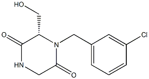 (S)-1-(3-CHLOROBENZYL)-6-(HYDROXYMETHYL)PIPERAZINE-2,5-DIONE Struktur