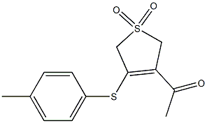 3-Acetyl-4-((4-methylphenyl)bulfanyl)-2,5-dihydro-1H-1lambda6-thiophene-1,1-dione 结构式