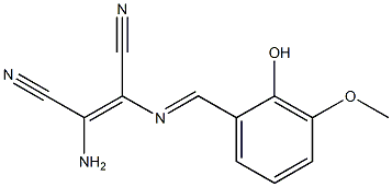 (Z)-2-amino-3-{[(E)-(2-hydroxy-3-methoxyphenyl)methylidene]amino}-2-butenedinitrile Structure