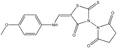 1-{5-[(4-methoxyanilino)methylene]-4-oxo-2-thioxo-1,3-thiazolan-3-yl}dihydro-1H-pyrrole-2,5-dione Struktur