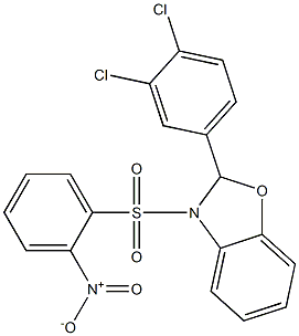 2-(3,4-dichlorophenyl)-3-[(2-nitrophenyl)sulfonyl]-2,3-dihydro-1,3-benzoxazole Structure
