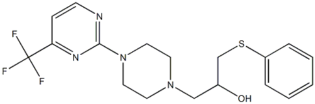 1-(phenylthio)-3-{4-[4-(trifluoromethyl)pyrimidin-2-yl]piperazino}propan-2-ol Structure