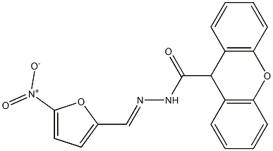 N'-[(E)-(5-nitro-2-furyl)methylidene]-9H-xanthene-9-carbohydrazide 结构式