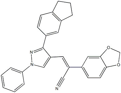 (Z)-2-(1,3-benzodioxol-5-yl)-3-[3-(2,3-dihydro-1H-inden-5-yl)-1-phenyl-1H-pyrazol-4-yl]-2-propenenitrile