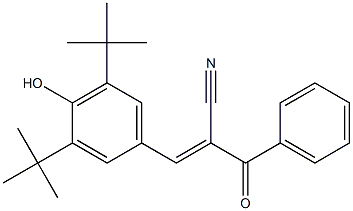 (E)-2-benzoyl-3-[3,5-di(tert-butyl)-4-hydroxyphenyl]-2-propenenitrile Struktur