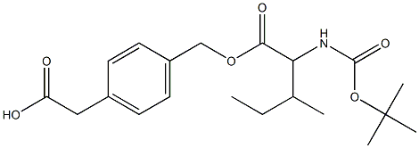 2-{4-[({2-[(tert-butoxycarbonyl)amino]-3-methylpentanoyl}oxy)methyl]phenyl} acetic acid Struktur