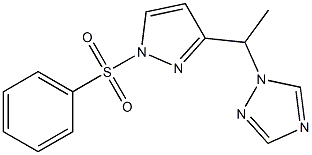 1-{1-[1-(phenylsulfonyl)-1H-pyrazol-3-yl]ethyl}-1H-1,2,4-triazole Structure