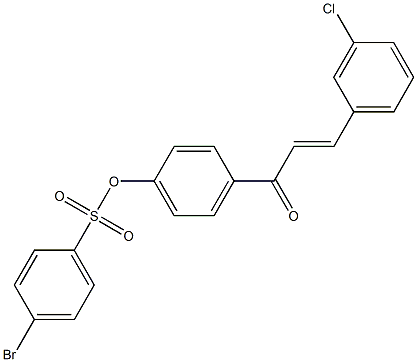 4-[(E)-3-(3-chlorophenyl)-2-propenoyl]phenyl 4-bromobenzenesulfonate Struktur