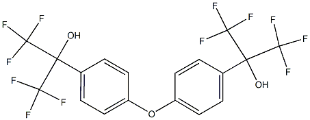 1,1,1,3,3,3-hexafluoro-2-(4-{4-[2,2,2-trifluoro-1-hydroxy-1-(trifluoromethyl)ethyl]phenoxy}phenyl)propan-2-ol Struktur