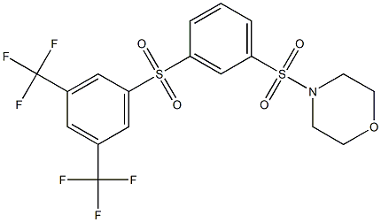4-[(3-{[3,5-di(trifluoromethyl)phenyl]sulfonyl}phenyl)sulfonyl]morpholine Structure