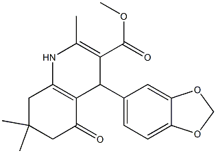 methyl 4-(1,3-benzodioxol-5-yl)-2,7,7-trimethyl-5-oxo-1,4,5,6,7,8-hexahydroquinoline-3-carboxylate