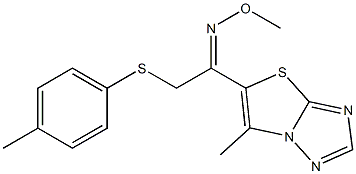 2-[(4-methylphenyl)sulfanyl]-1-(6-methyl[1,3]thiazolo[3,2-b][1,2,4]triazol-5-yl)-1-ethanone O-methyloxime Structure