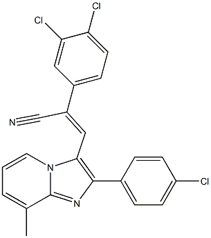(Z)-3-[2-(4-chlorophenyl)-8-methylimidazo[1,2-a]pyridin-3-yl]-2-(3,4-dichlorophenyl)-2-propenenitrile Structure