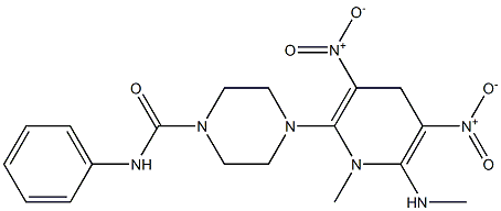 4-[1-methyl-6-(methylamino)-3,5-dinitro-1,4-dihydro-2-pyridinyl]-N-phenyltetrahydro-1(2H)-pyrazinecarboxamide|