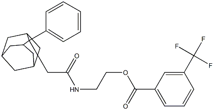 2-{[2-(2-phenyl-2-adamantyl)acetyl]amino}ethyl 3-(trifluoromethyl)benzenecarboxylate Struktur
