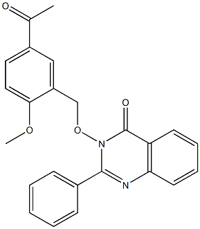 3-[(5-acetyl-2-methoxybenzyl)oxy]-2-phenyl-3,4-dihydroquinazolin-4-one Structure