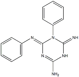 6-imino-5-phenyl-4-(phenylimino)-1,4,5,6-tetrahydro-1,3,5-triazin-2-amine Struktur