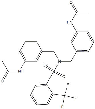 N-{3-[([3-(acetylamino)benzyl]{[2-(trifluoromethyl)phenyl]sulfonyl}amino)methyl]phenyl}acetamide Structure