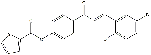 4-[(E)-3-(5-bromo-2-methoxyphenyl)-2-propenoyl]phenyl 2-thiophenecarboxylate Struktur