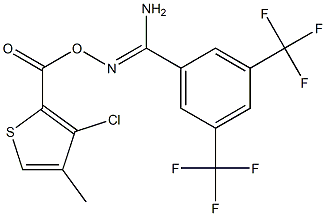 O1-[(3-chloro-4-methyl-2-thienyl)carbonyl]-3,5-di(trifluoromethyl)benzene-1-carbohydroximamide Structure