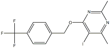 5-iodo-2,4-dimethyl-6-{[4-(trifluoromethyl)benzyl]oxy}pyrimidine