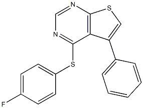 4-[(4-fluorophenyl)thio]-5-phenylthieno[2,3-d]pyrimidine Struktur