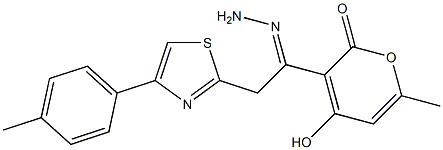 4-hydroxy-6-methyl-3-{2-[4-(4-methylphenyl)-1,3-thiazol-2-yl]ethanehydrazonoyl}-2H-pyran-2-one
