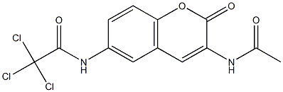 N1-[3-(acetylamino)-2-oxo-2H-chromen-6-yl]-2,2,2-trichloroacetamide Struktur