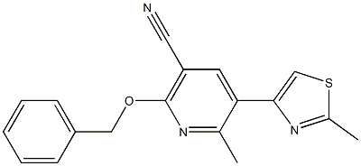 2-(benzyloxy)-6-methyl-5-(2-methyl-1,3-thiazol-4-yl)nicotinonitrile Structure