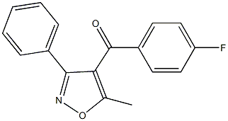 (4-fluorophenyl)(5-methyl-3-phenylisoxazol-4-yl)methanone Struktur