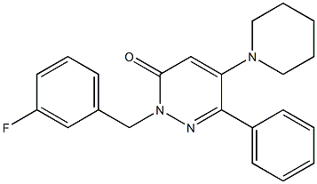 2-(3-fluorobenzyl)-6-phenyl-5-piperidino-3(2H)-pyridazinone Structure